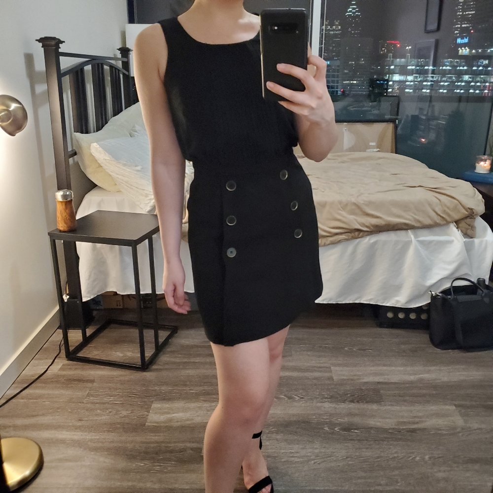 LOFT • black buttoned dress